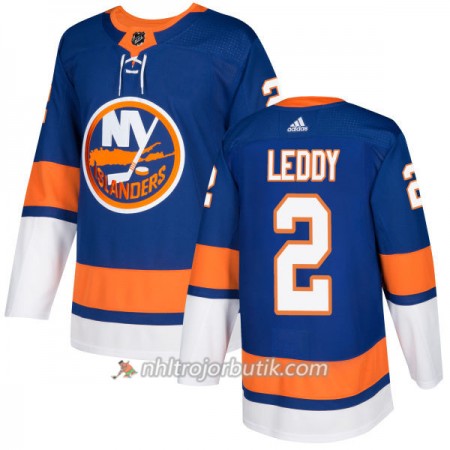 Män Ishockey New York Islanders Tröja Nick Leddy 2 Adidas 2017-2018 Royal Authentic